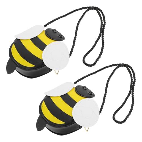LIGIGWASH 2 Stück Umhängetasche Bienen Motiv Kleine Mädchen Schultertasche Praktisch Abnehmbarer Gurt Niedliche Storage Pouch Für Karten Schlüssel von LIGIGWASH