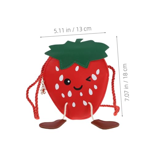 LIGIGWASH 2 Stück Umhängetasche Erdbeer Design PU Mädchen Handtasche Verstellbarer Schultergurt Leicht Geräumig für Schule Freizeit Junge Mädchen von LIGIGWASH