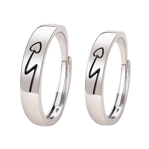 LIGIGWASH 2 Stück Verstellbare Partner Ringe Kupfer Offene Eheringe Leicht Hautfreundlich Geschenk für Hochzeit Liebe Alltag von LIGIGWASH