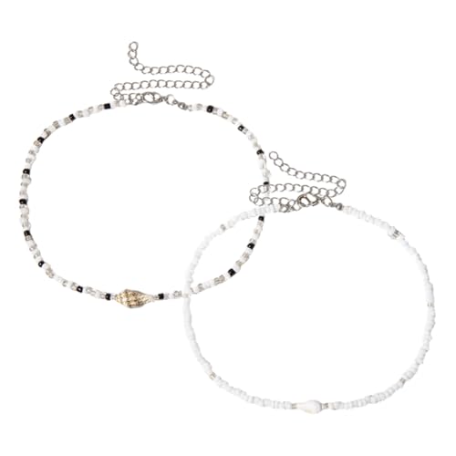 LIGIGWASH 2 Stück Verstellbare Perlen Halskette mit Muschelanhänger Handgefertigter Boho Choker für Damen Sommerliche Strand und Urlaubsschmuck Trendige Anpassbare Halskette für Frauen LIGIGWASH 2 Stück Verstellbare Perlen Halskette mit Muschelanhänger Handgefertigter Boho Choker für Damen Sommerliche Strand und Urlaubsschmuck Trendige Anpassbare Halskette für Frauen von LIGIGWASH