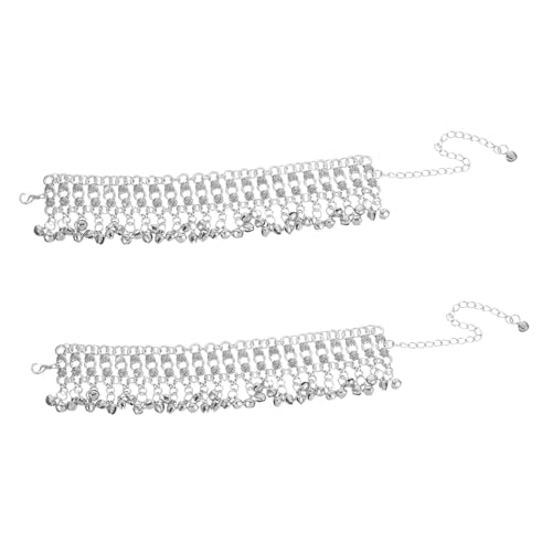 LIGIGWASH 2 Stück Verstellbare Vintage Glocken Fußkettchen mit Quasten Mehrlagige Ethno Fußkette für Frauen Robustes Schmuck für Bauchtanz Strand und Sommermode von LIGIGWASH