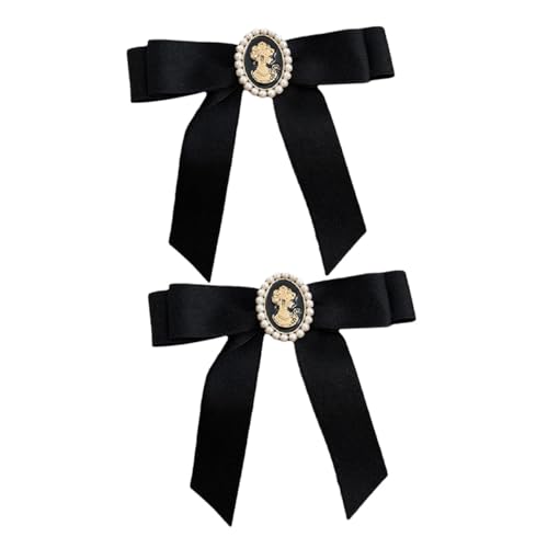 LIGIGWASH 2 Stück Vintage Haarschleifen Haarspangen Damen Haarschmuck Stilvolle Schleifen Haarklammern für Hochzeit Party Braut Frisuren Schwarz von LIGIGWASH