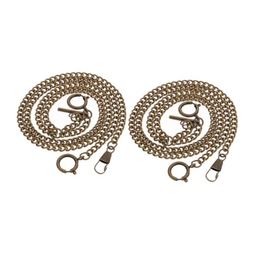 LIGIGWASH 2 Stück Vintage Taschenuhrkette für Herren Teiliges Metall Klassische O Ring Kette Antikem Bronze für Westjacke Geldbörse Hochzeiten und DIY Kleidung Zubehör von LIGIGWASH