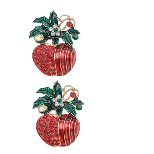 LIGIGWASH 2 Stück Weihnachtsbrosche Dekorative Emaille Apfel Anstecker Legierung Funkelnde Accessoires für Festliche Kleidung und Geschenkideen LIGIGWASH 2 Stück Weihnachtsbrosche Dekorative Emaille Apfel Anstecker Legierung Funkelnde Accessoires für Festliche Kleidung und Geschenkideen von LIGIGWASH