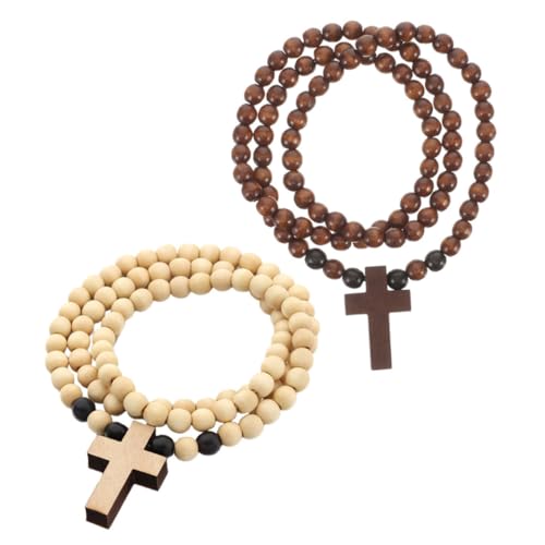 LIGIGWASH 2stücke Holzperlen Kreuzanhänger Halskette Für Damen Handgemacht Hip-hop Stil Besondere Holz-kreuzkette Und Naturfarben Zum Verschenken Für Eigenen Stil LIGIGWASH 2stücke Holzperlen Kreuzanhänger Halskette Für Damen Handgemacht Hip-hop Stil Besondere Holz-kreuzkette Und Naturfarben Zum Verschenken Für Eigenen Stil von LIGIGWASH