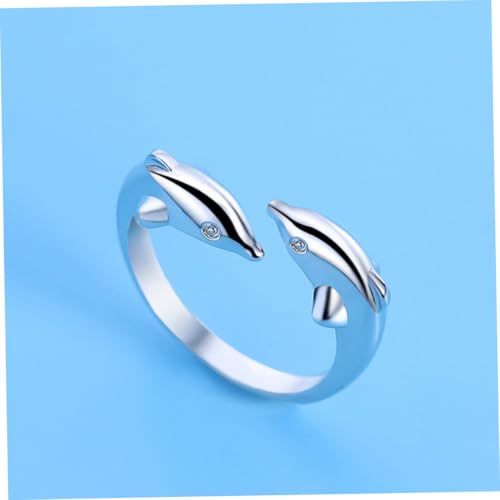 LIGIGWASH 2stücke Süßer Ring Mit Verstellbarer Öffnung Modeschmuck Für Damen Und Frauen Tierschmuck Im Meeres-design Ringe Aus Kupfermaterial Für Alltag Und Partys von LIGIGWASH