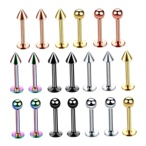 LIGIGWASH 20 Stück Teiliges Kreativen Hip Hop Lippenpiercings und Ohrschmuck Piercing Accessoires für Frauen und Männer für Partys und Fotos von LIGIGWASH