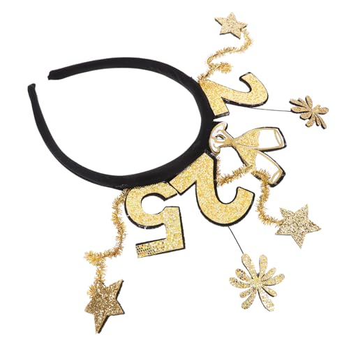 LIGIGWASH 2025nummer Stirnband Für Silvesterparty Kopfbedeckung Mit Stern-topper Wiederverwendbar Für Erwachsene Haarspange Für Festivals Und Cosplay von LIGIGWASH