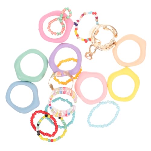 LIGIGWASH 20stücke Teiliges Set Bunter Kreativer Finger- Resin Für Und Mädchen Stilvolle Stapelbare Mit Einzigartigem Design Perfektes Für Geburtstage Und Feiertage von LIGIGWASH