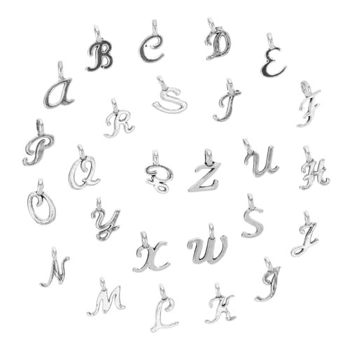 LIGIGWASH 26 Stück Teiliges Metallanhänger mit Englischen Buchstaben Vielseitige Schmuckanhänger zum Auffädeln für DIY Armbänder und Halsketten Kompakt für Kreative Schmuckgestaltung von LIGIGWASH