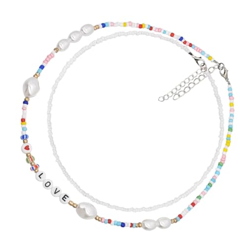 LIGIGWASH 2stücke Choker Halskette Mit Perlen Für Damen Trendige Schlüsselbeinkette Als Halsschmuck Für Partys Und Besondere Anlässe von LIGIGWASH