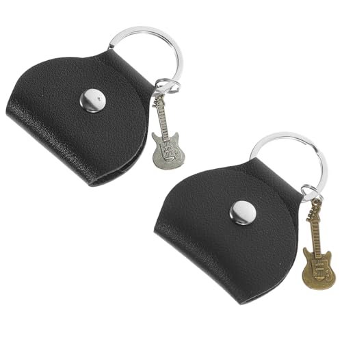 LIGIGWASH 2Stücke Guitar Pick Halter Keychain aus PU Leder Stilvoller Gitarrenzubehör Organizer für Verschiedene Pick für Musiker und von LIGIGWASH