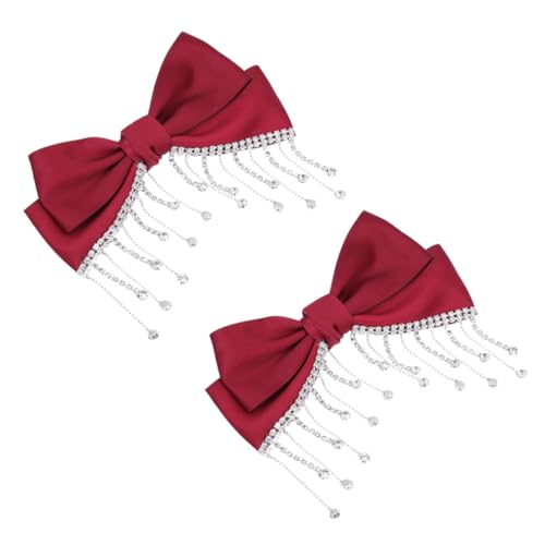 LIGIGWASH 2stücke Rote Haarschmuck-haarspange Nationalstil Mit Schleifen-design Eleganter Haarschmuck Für Frauen Für Freie Frisuren Und Besondere Anlässe von LIGIGWASH