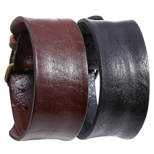 LIGIGWASH 2stücke Herrenarmband Retro Lederarmband Für Männer Punk Stil Armbänder Personalisiert Mit Metall Details Herrenarmband Für Familie Freunde von LIGIGWASH