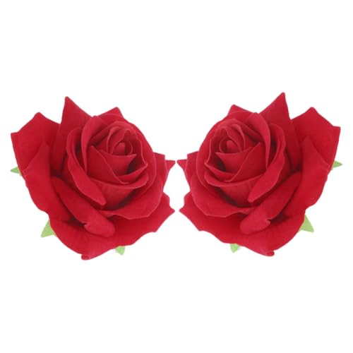 LIGIGWASH 2stücke Rosenblumen Haarspangen Und Broschen Stoff Rosen Haarnadeln Blumen Haarnadeln Boho Haarschmuck Für Hochzeit Party von LIGIGWASH