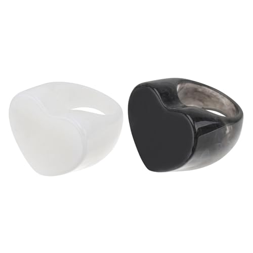 LIGIGWASH 2stücke Zarter Fingerring Retro-schmuck Schickes Fingerschmuck-design Zur Dekoration Schwarz Und Weiß von LIGIGWASH