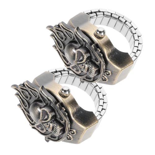 LIGIGWASH 2stücke Flip-open Cover Fingeruhr Fingerringuhr Kreativer Ring Für Finger Schöne Und Modische Fingeruhr Langlebig Und Praktisch Für Alltag Geschenk von LIGIGWASH