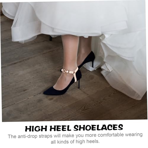 LIGIGWASH 3 Paare Anti rutsch Schuhriemen für High Heels Verstellbare Abnehmbare PU Knöchelriemen Elastische Anti drop Schnürsenkel Geeignet für Damen Pumps und Sandalen Zufällige Farbe von LIGIGWASH