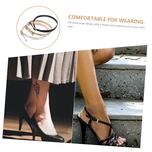LIGIGWASH 3 Paare Verstellbare Rutschfeste Schuhriemen Damen Abnehmbare Knöchelriemen Vielseitig für High Heels Sandalen und Wickelschuh Eleganter Schuhzubehör mix Gold Silber Schwarz von LIGIGWASH