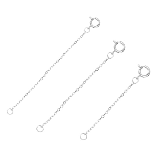 LIGIGWASH 3 STÜCKE Sterling Silber Verlängerungskette Verlängerungsband für Damen Halskette und Armband DIY Schmuckzubehör Einfach zu Befestigen Langlebig Vielseitig von LIGIGWASH