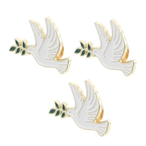 LIGIGWASH 3 Stück Friedens Tauben Anstecknadeln aus Langlebiger Vielseitige Schmuckbroschen für Kleidung Rucksack Hut für Damen und Herren bei Besonderen Anlässen von LIGIGWASH