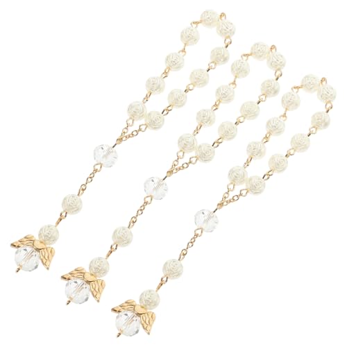 LIGIGWASH 3 Stück Gebetsperlen Armbänder für Frauen Künstliche Perlen in Gold Milchfarbe Religiöser Rosenkranz für Taufe und Andacht Leicht Hautfreundlich Dekoratives Schmuckgeschenk von LIGIGWASH