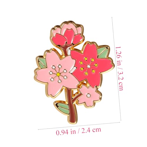 LIGIGWASH 3 Stück Kirschblüten Emaille Broschen Metall Anstecknadeln für Kleidung Taschen Hüte Süße Cartoon Blume Pins Wiederverwendbar Damen Accessoires von LIGIGWASH