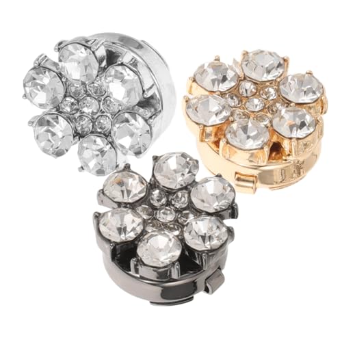 LIGIGWASH 3 Stück Teiliges Blumige Manschettenknöpfe mit Kristallen Eleganten Krawattenklammern und Clips für Hochzeiten Geschäftsanlässe und Besondere Anlässe Gold Silber und Gunmetal von LIGIGWASH