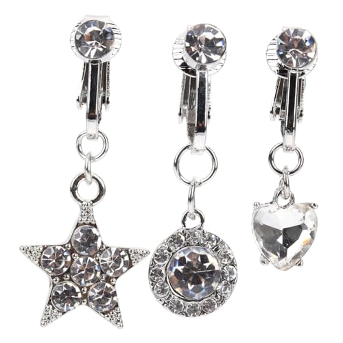 LIGIGWASH 3 Stück Teiliges Edelstahl Bauchnabelringe Herzform Baumelnde Fake Bauchnabelpiercing Schmuck Komfortabel und Elegant für Damen Party Cosplay und Fotografie Zubehör von LIGIGWASH