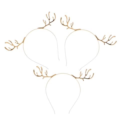 LIGIGWASH 3 Stück Teiliges Rentier-geweih-headband Festliches Leichtes Haarreif Funkelnden Hirschgeweihen Bequemes Originelles Accessoire für Weihnachten Halloween Cosplay und Partyspaß von LIGIGWASH