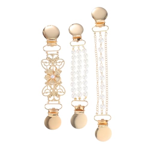 LIGIGWASH 3 Stück Teiliges Vintage Cardigan Clips mit Kunstperlen Stilvoller Schal und Kragenhalter Einfach zu Befestigen Vielseitig für Damenpullover Kleider und Schals Stilvolle Outfit von LIGIGWASH