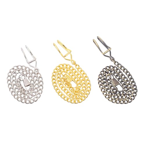 LIGIGWASH 3 Stück Teiliges Vintage Taschenuhrketten aus Metall Lange Retro Uhrenketten für Herren Leichte DIY Anhängerketten mit Feiner Verarbeitung als und Modisches Accessoire von LIGIGWASH