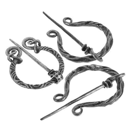 LIGIGWASH 3 Stück Teiliges Vintage Wikinger Broschen Set mit Robustem Verschluss Renaissance Inspiriert Vielseitiger Schal und Umhang Anstecker für Wikinger und Mittelalter Fans von LIGIGWASH