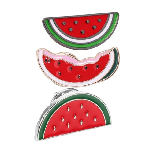 LIGIGWASH 3stücke Wassermelonen-anstecknadel Brosche Cartoon Cardigan-clip Pullover-kragenclip Damen Schmuckaccessoires Kleidungsclips Schal-clip Wassermelonen-form Brosche Nadel von LIGIGWASH