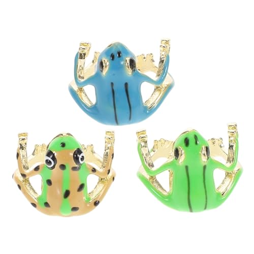 LIGIGWASH 3 Stück Verstellbare Pack Frosch Ringe für Frauen Niedliche Naturinspirierte Offene Ringe Zinklegierung für Täglichen Gebrauch Partys und Besondere Anlässe Charmanter Schmuck für von LIGIGWASH
