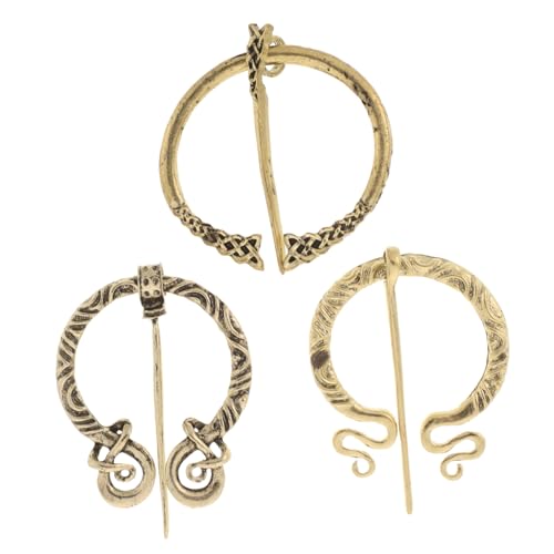 LIGIGWASH 3 Stück Vintage Wikinger Broschen Set Mittelalterliche Umhangschließen mit Spirale Schlange und Flechtmuster Modische Kleidungspins für Schals Taschen und Jacken Retro LIGIGWASH 3 Stück Vintage Wikinger Broschen Set Mittelalterliche Umhangschließen mit Spirale Schlange und Flechtmuster Modische Kleidungspins für Schals Taschen und Jacken Retro von LIGIGWASH