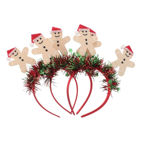 LIGIGWASH 3stücke Lebkuchen-stirnband Für Weihnachtsfeiern Originelle Kopfbedeckung Mit Lebkuchenmotiv Weihnachtsschmuck Für Junge Mädchen Und Erwachsene von LIGIGWASH