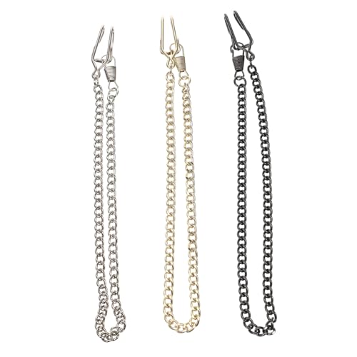 LIGIGWASH 3stücke Teiliges Set Taschenuhrkette Für Herren Und Damen Kette Für Jeans Robustes Design Silber Gold Und Wolframstahl Hochwertige Accessoires Für Retro-Looks von LIGIGWASH