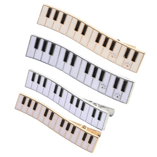 LIGIGWASH 4 Klaviertasten-haarspangen: Klavier-haarspangen Für Damen – Haarschmuck Aus Metalllegierung – Seitenklammer Mit Starkem Halt Zur Verschönerung Ihrer Frisur von LIGIGWASH