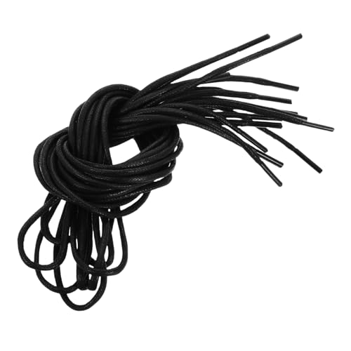 LIGIGWASH 4 Paar Gewachste Runde Schnürsenkel Dicke Baumwollschuhe Schnürbänder für Damen Herren Strapazierfähig für Outdoor Stiefel Business Schuhe Ersatz Schuhbänder Schwarz von LIGIGWASH