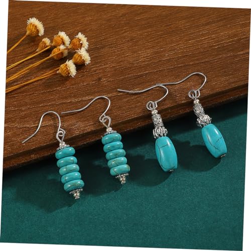 LIGIGWASH 4 Paare Vintage Boho Ohrhänger Damen Türkis Schmuck Haken Design Sicher Damen Schmuck Trendige Anhänger Frauen Accessoire von LIGIGWASH