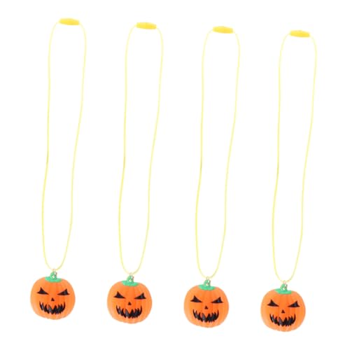 LIGIGWASH 4 Stück Halloween Accessoires Damen Halskette Kürbis Accessoires Damen Halloween Kürbis Dekor Kürbisglocken Anhänger LIGIGWASH 4 Stück Halloween Accessoires Damen Halskette Kürbis Accessoires Damen Halloween Kürbis Dekor Kürbisglocken Anhänger von LIGIGWASH