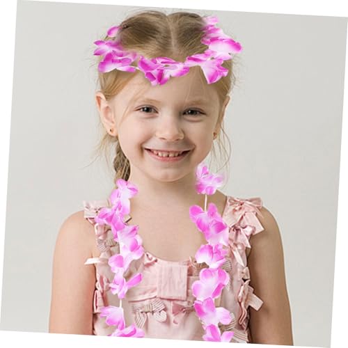 LIGIGWASH 4 Stück Hawaiianisches Teiliges Blumenkette Set mit Stirnband und Armband Tropische Party Dekoration Luau Party Favors Langlebiges Stoffmaterial Auffälliges Design von LIGIGWASH