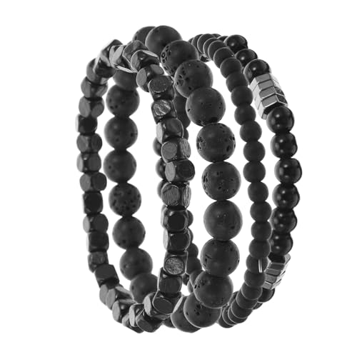 LIGIGWASH 4 Stück Herren Armbänder Elastisch Schwarzer Kupferarmband Mit Zirkonstein Modisches Handgelenk Schmuck Für Alltag Und Party von LIGIGWASH