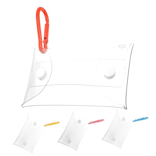 LIGIGWASH 4 Stück Kleine Damen Münzgeldbörse aus Transparentem PVC Kompakte Lippenstifttasche mit Druckknopfverschluss Leichte Portemonnaies für Reisen Shopping und Alltag in Orange Gelb von LIGIGWASH