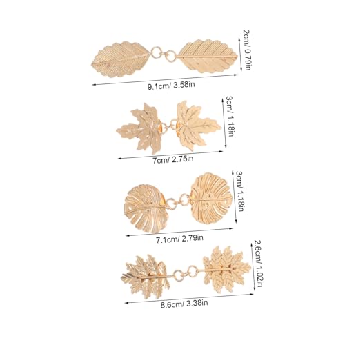 LIGIGWASH 4 Stück Mädchenschmuck Strickjackenrücken Frauen Büro Hut Strickjacken Schalverschlüsse Vintage Geformte Clip Kleidung Umhang Clips Hemd Hose Blatt Dressing Dekorative Accessoires von LIGIGWASH
