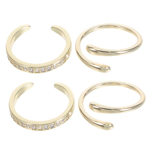 LIGIGWASH 4 Stück Offener Knöchelring Offene Verstellbare Ringe Offene Ringe Boho Zehenring Für Damen Für Damen Verstellbar Süßer Zehenring Fußschmuck Fußring von LIGIGWASH