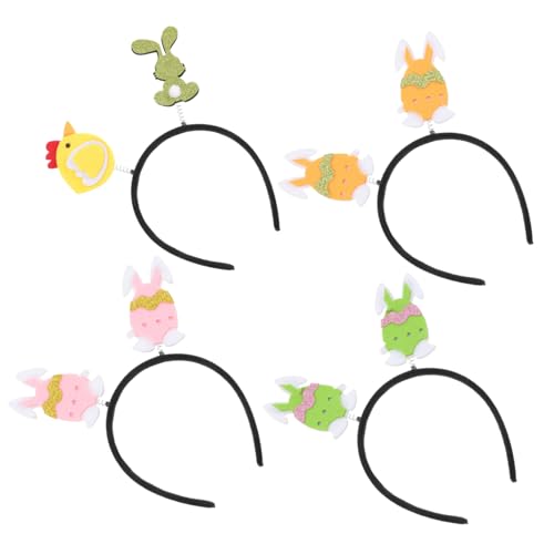 LIGIGWASH 4 Stück Ostergläser Kompaktes Kostüm-haarband Gastgeschenke Für Ostern Tragbares Stirnband Mädchenhaarband Osterkopfschmuck Cosplay Haarband Ostern Kopfbedeckung Vlies Colorful von LIGIGWASH