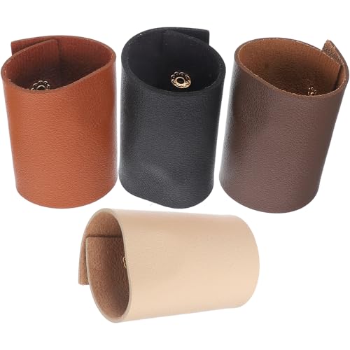 LIGIGWASH 4 Stück Pu leder Haargummis Weiche Langlebige Haarbänder in Schwarz Camel Braun Kaffee Schonend Vielseitig für Damen Haarschmuck und Alltag Sicherer Halt garantiert kein Haarbruch von LIGIGWASH