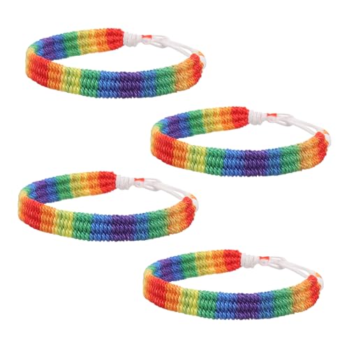 LIGIGWASH 4 Stück Regenbogen Armband Unisex Geflochtenes Freundschaftsarmband Verstellbar Buntes Pride Schmuck für Alltag und Festival von LIGIGWASH